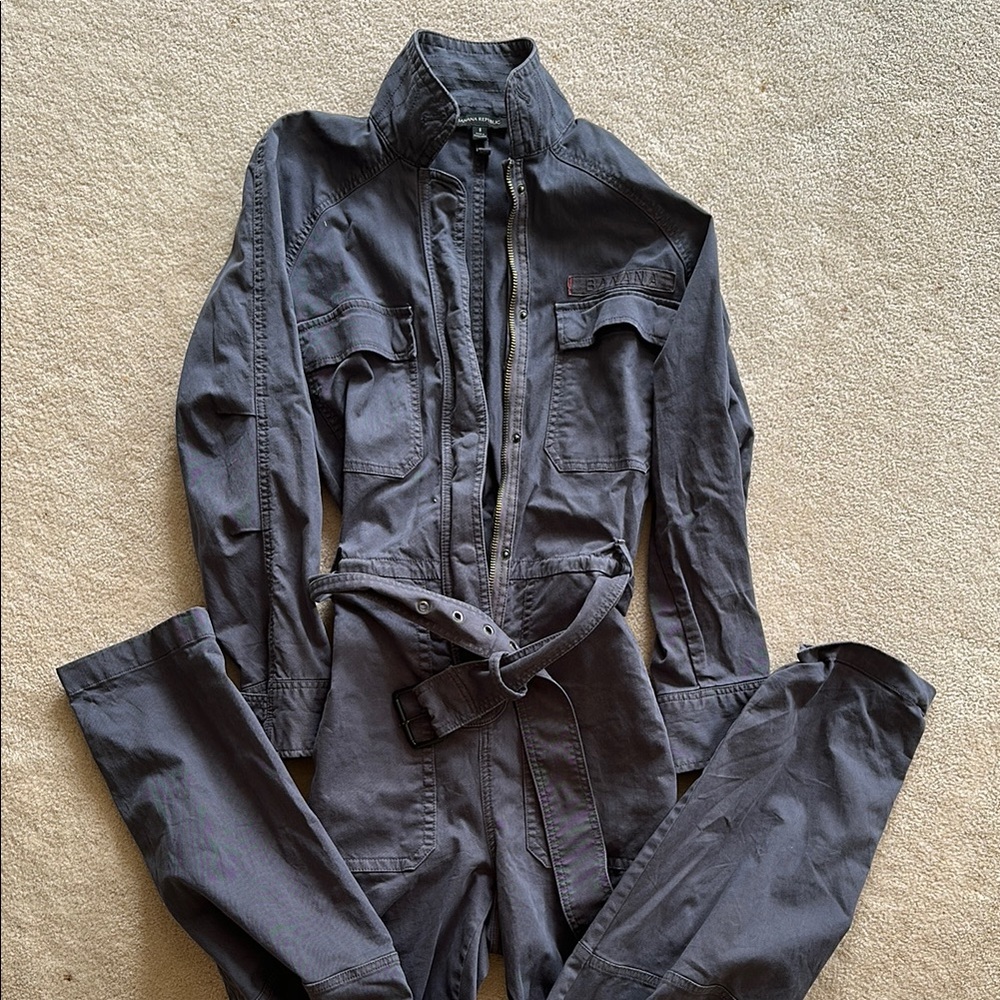 Banana Republic Gray Utility Jumpsuit